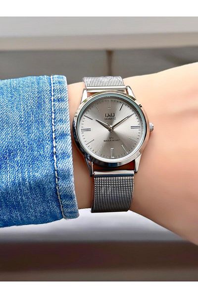 Q&Q Wicker Silver Cord Gray Dial Women's Wristwatch