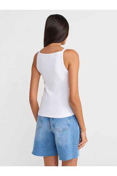 Dilvin 21055 Strappy Tank-White