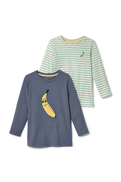 Tchibo Toddlers Boy 2 Pieces Embroidered Long Sleeves T Shirt, Multicolor