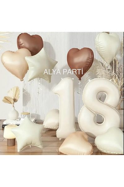 ALYA Σετ γενεθλίων PARTY Figure Foil με μπαλόνι καρδιά και αστέρι
