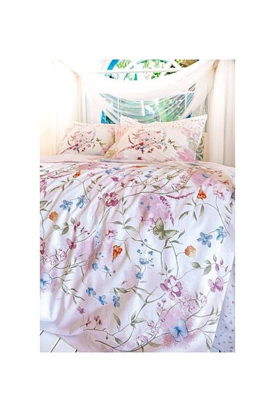 Altınbaşak Gwen Anew 100% Cotton Double Complete Set Quilted Duvet Cover Set