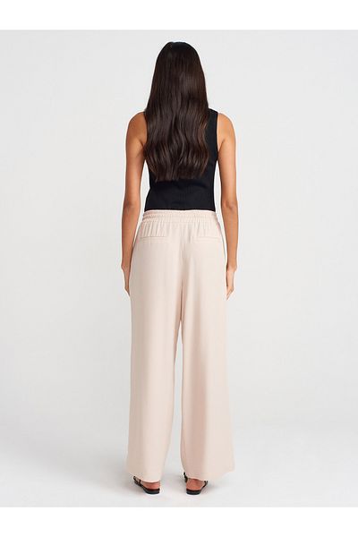Dilvin 71623 Wide Leg Trousers-Beige
