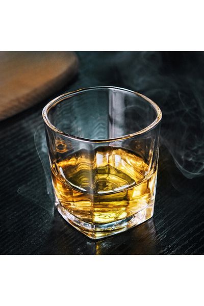 OEM Pahar pentru whisky, Large Square, 285 ml, din sticla, 8.8 cm h, 8.2 cm l, 6 cm adancime