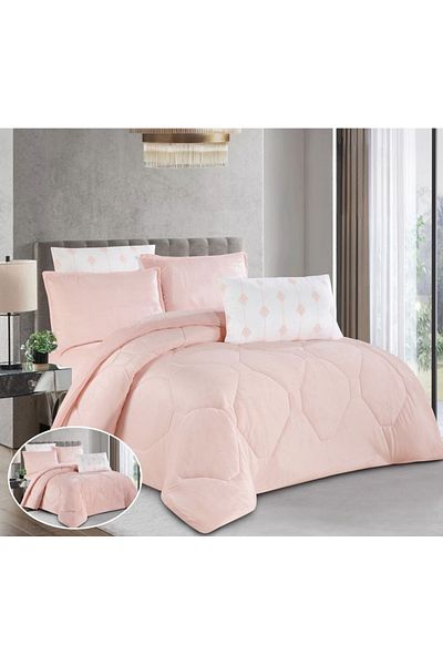 HOURS Horse Fur Winter Double-Sided Comforter Set with Durable and Soft Fabric and Heavy Filling, 6 Pieces, King Size