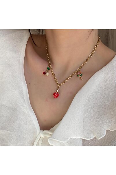 Alice İsstanbul Çelik Çilek Charm Kolye