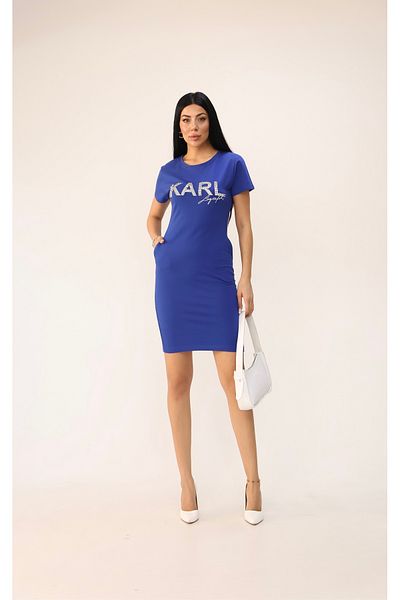 Koza Butik Rochie de damă cu mânecă scurtă cu imprimeu cu piatră 9771