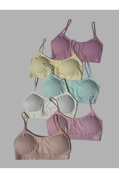 Dondeza 6-Piece Young Girl's Rope Strap Padded Plain Training First Bra