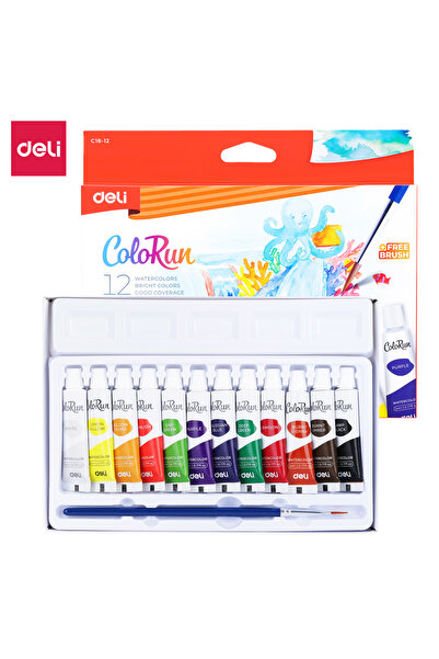 Deli ألوان مائية 12 لونًا EC18-12