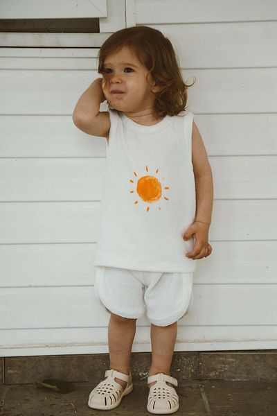 Oh La La Koala For Little Ones Sun Print Towel Shorts Set