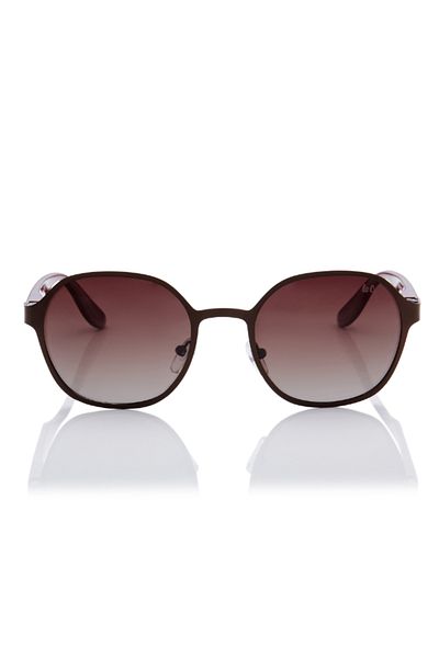 Lee Cooper Polarized Sunglasses Matte Brown Frame Gradient Brown Mirror Lens 51mm - LC1211C02