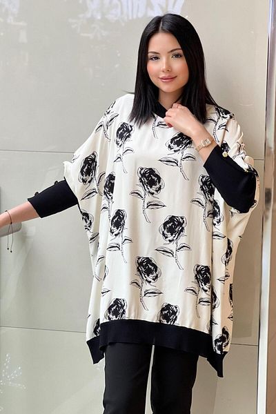 Ghisa Chain Pattern Sleeves Buttoned Knitwear Tunic