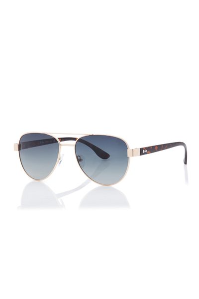 Lee Cooper Polarized Sunglasses Gold Frame Gradient G15 Mirror Lens 60mm - LC1201C02