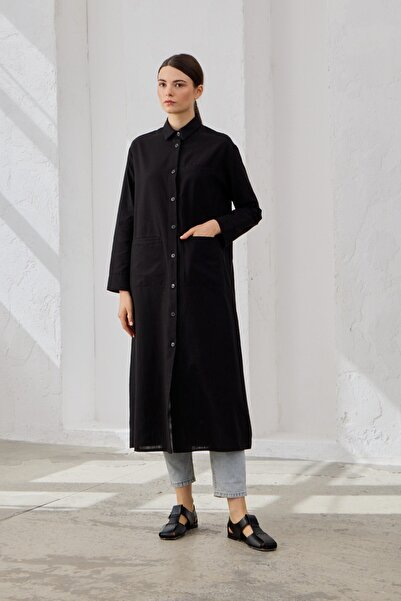 QANU Pocket Linen Shirt Black