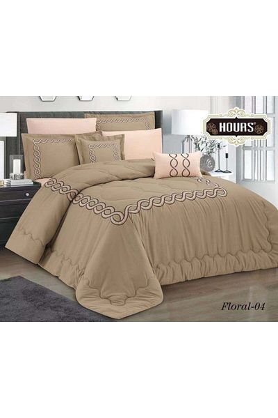 HOURS Two-Piece Horse Comforter Set, 8 Pieces, Floral-04