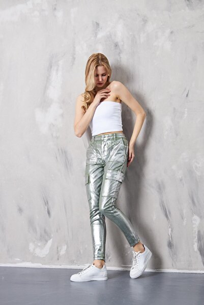 BPF Skinny Cargo Foil Jeans
