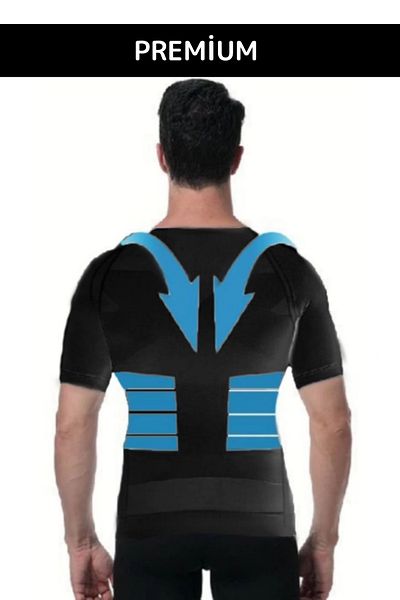 HOBİ CONDİ Trend Model Special Series Upright Posture Gynecomastia Tightening Belly Firming Short Sleeve Corset Athlete