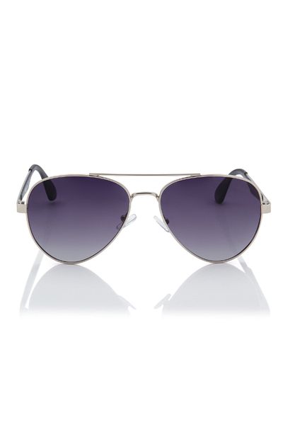 Lee Cooper Polarized Sunglasses Gradient Grey Frame Silver Mirror Lens 47mm - LC1220C01
