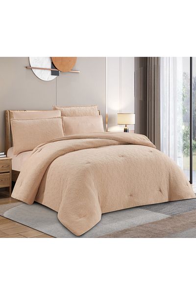 HOURS Horse Fur Winter Double-Sided Comforter Set with Durable and Soft Fabric and Heavy Filling, 6 Pieces, King Size