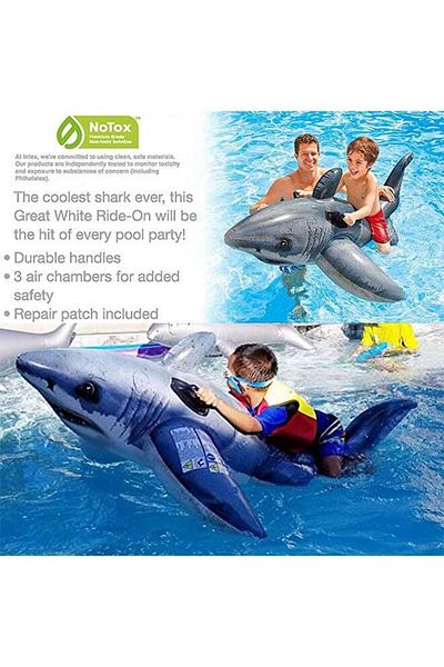 fulina Inflatable Swimming Pool Float, Handsome Shark, Suitable for Children to Play in the Swimming Pool