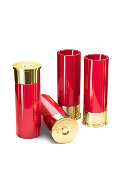 OEM Set 4 Shoturi, bullet style, 44 ml fiecare shot, rosu vibrant, pentru un impact vizual puternic