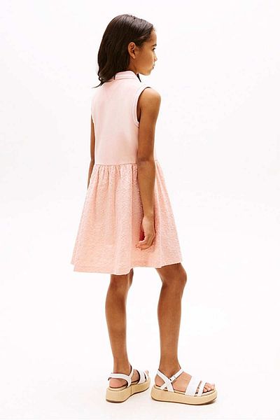 Tommy Hilfiger Girl's Th Broderie Anglaise Polo Dress - Powder