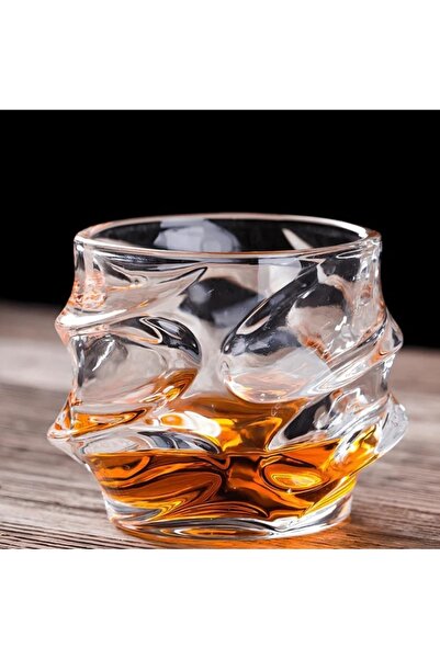 OEM Pahar whiskey, Starlight Wave, 330 ml, din sticla, 9.5 cm h, 7.5 cm l, 9 cm adancime