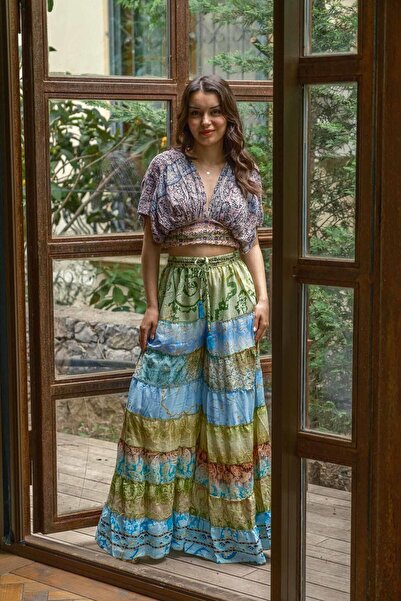 Miss Boheme Mor Önü Arkası V Yaka Bluz