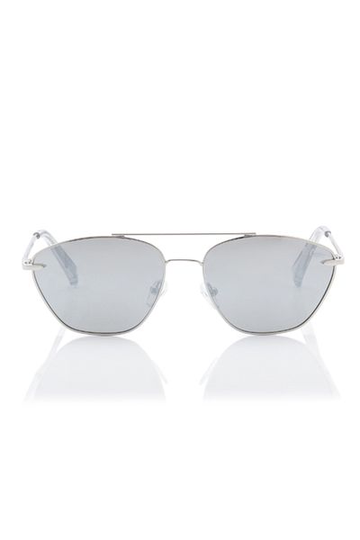 Lee Cooper Polarized Sunglasses Silver Frame Silver Mirror Mirror Lens 56mm - LC1210C01