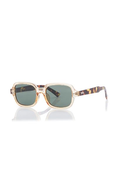 Lee Cooper Polarized Sunglasses G15 Frame Clear Champagne+Brown Tortoise Mirror Lens 53mm - LC1213C02