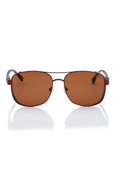 Lee Cooper Polarized Sunglasses Matte Dark Red Frame Brown Mirror Lens 59mm - LC1209C02