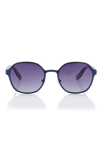 Lee Cooper Polarized Sunglasses Matte Blue Frame Gradient Grey Mirror Lens 51mm - LC1211C03