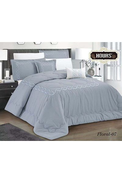 HOURS Two-Piece Horse Comforter Set, 8 Pieces, Floral-07