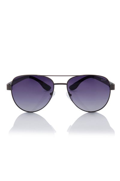 Lee Cooper Polarized Sunglasses Grey Frame Gradient Grey Mirror Lens 60mm - LC1201C01