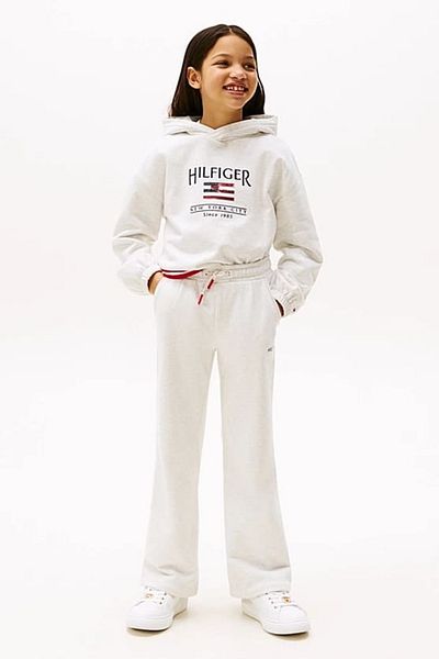 Tommy Hilfiger Girl's Th Wide Leg Sweatpants - White