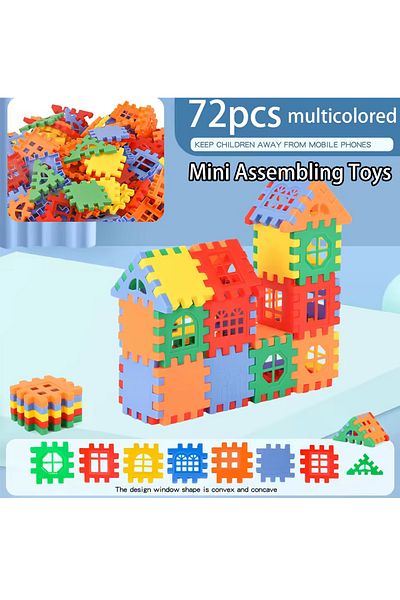 Choice 72pcs Children Building Houses, Building Blocks, Assembling Toys, Puzzle, Large Particle Blocks, Wal