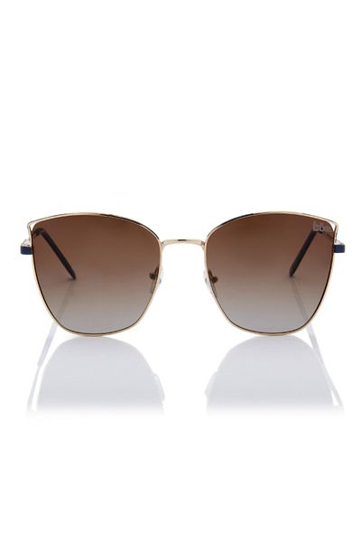 Lee Cooper Polarized Sunglasses Gold Frame Gradient Brown Mirror Lens 59mm - LC1202C02