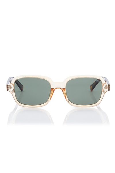 Lee Cooper Polarized Sunglasses G15 Frame Clear Champagne+Brown Tortoise Mirror Lens 53mm - LC1213C02