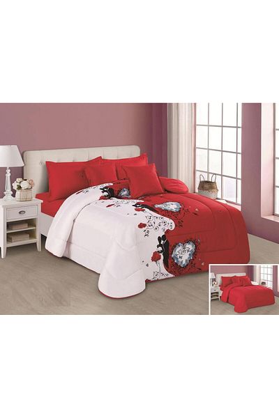 HOURS Two-Piece Romantic Horse Quilt, 6 Pieces, Rosemary-001