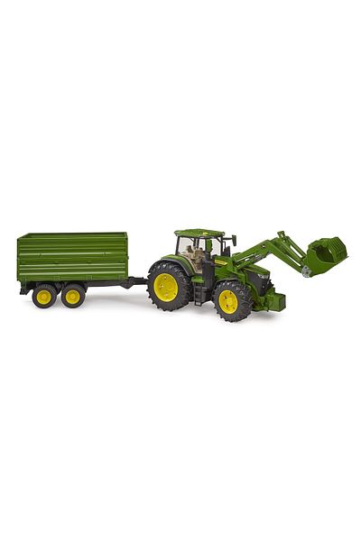 Bruder Tractor Bruder - John Deere 7R 350 cu incarcator frontal si remorca basculanta