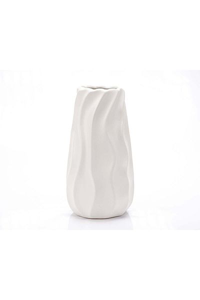 Ella Home Ro Vază decorativă albă „NEW Waves” 24 * 9 * 10 * 13 CM
