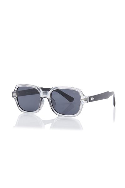 Lee Cooper Polarized Sunglasses Grey Frame Clear Grey+Black Mirror Lens 53mm - LC1213C04