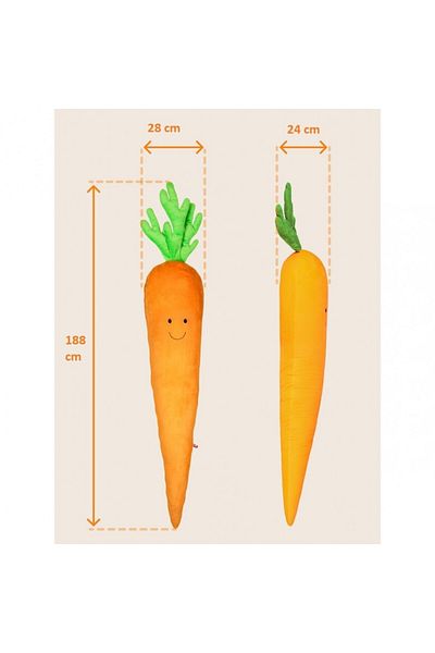 Fancy Giant carrot, plush toy and cushion 190 cm