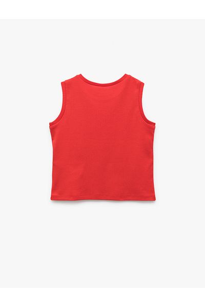 Koton Short Sleeve Cotton Ribbed Crew Neck Printed Undershirt
