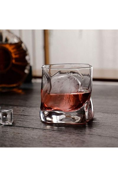 OEM Pahar pentru whisky, Wave, din sticla, 280 ml, 8 cm h, 8.5 cm l, 8 cm adancime