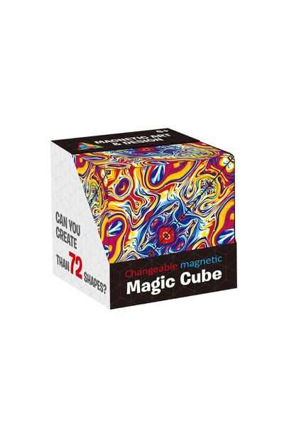 OEM Jucarie interactiva magnetica, Cub Magnetix, tridimesionala, 70 de forme diferite, 6x6x6 cm