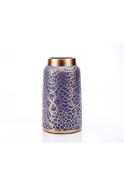 Ella Home Ro Vază decorativă „Curves” albastră 11,5*11,5*21 CM