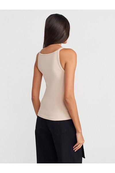 Dilvin 21055 Strappy Tank-Beige