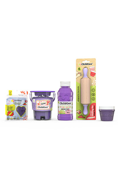 ChildGen Doğal Hamur-kum-boya Renk Seti - Mor