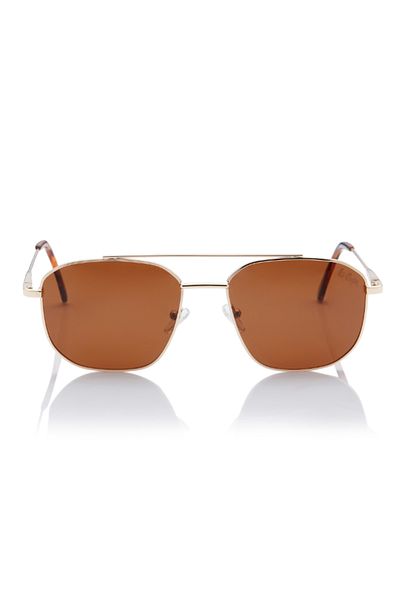 Lee Cooper Polarized Sunglasses Gold Frame Brown Mirror Lens 54mm - LC1204C01