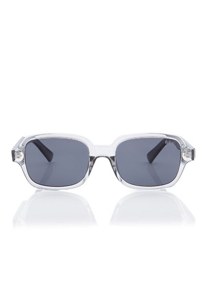 Lee Cooper Polarized Sunglasses Grey Frame Clear Grey+Black Mirror Lens 53mm - LC1213C04